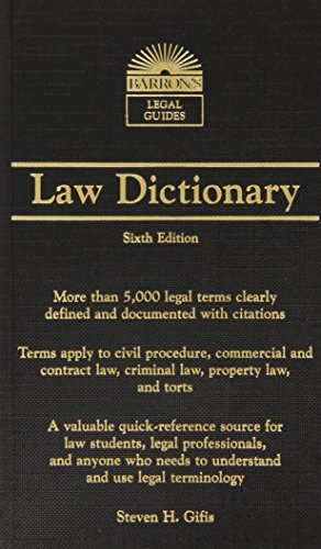 Cover of Barron's Law Dictionary by Gifis, Steven H., Paperback Book