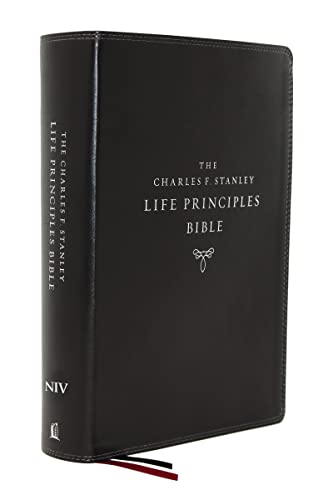 NIV, Charles F. Stanley Life Principles Bible, 2nd Edition, Leathersoft, Black, Comfort Print: Growing in Knowledge and Understanding of God Through His Word