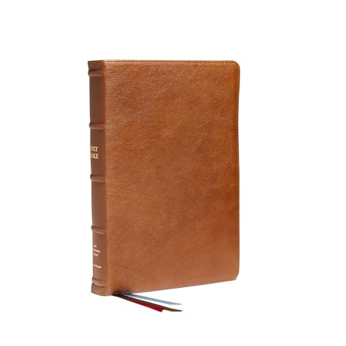 NKJV, Reference Bible, Classic Verse-by-Verse, Center-Column, Premium Goatskin Leather, Brown, Premier Collection, Red Letter, Thumb Indexed, Comfort Print: Holy Bible, New King James Version