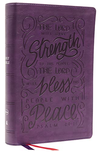 NKJV, Giant Print Center-Column Reference Bible, Verse Art Cover Collection, Leathersoft, Purple, Thumb Indexed, Red Letter, Comfort Print: Holy Bible, New King James Version