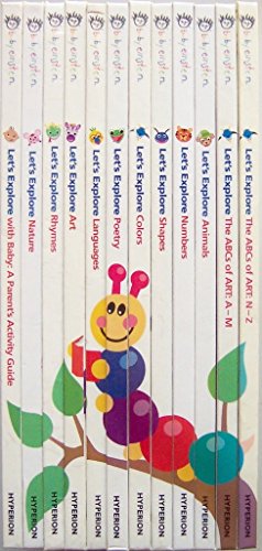 Baby Einstein Learning Library; 12 books, including: Lets Explore; With baby, Nature, Rhymes, Art, Languages, Poetry, Colors, Shapes, Numbers, Animals, ABC's of Art A-M, ABC's of Art N-Z.