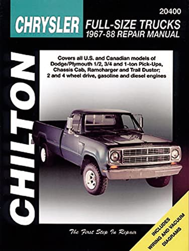 Chrysler Full-Size Trucks, 1967-88 (Chilton Total Car Care Series Manuals)