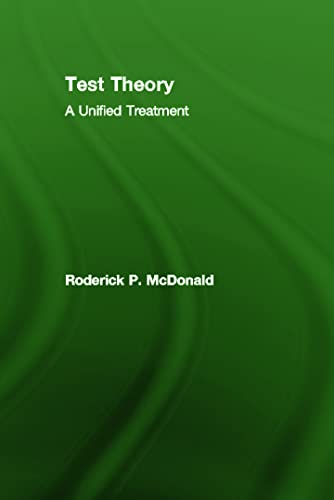 Cover of Test Theory: A Unified Treatment by Roderick P. McDonald, hardcover Book