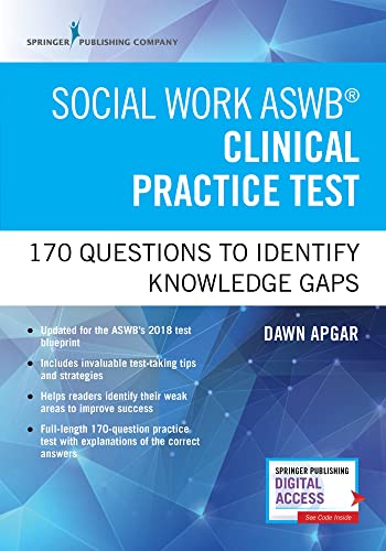 Social Work ASWB Clinical Practice Test: 170 Questions to Identify Knowledge Gaps (Book + Digital Access)