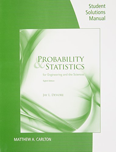 Student Solutions Manual for Devore's Probability and Statistics for Engineering and Science, 8th