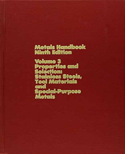 Metals Handbook, Properties and Selection: Stainless Steels, Tool Materials and Special-Purpose Metals, Vol. 3, 9th Edition