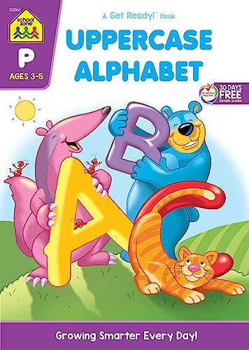 School Zone - Uppercase Alphabet Workbook - 32 Pages, Ages 3 to 5, Preschool to Kindergarten, ABC's, Letters, Tracing, Printing, Writing, Manuscript, and More (School Zone Get Ready!™ Book Series)