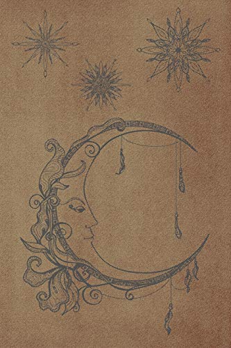 Tarot journal: A daily reading tracker and notebook: Track your 3 card draw, question, interpretation, notes: Vintage style moon and stars cover design