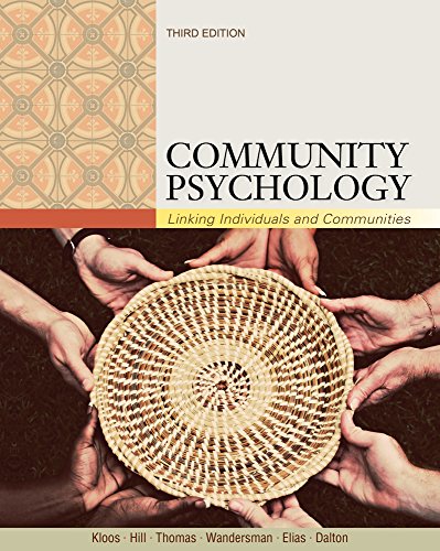 Cengage Advantage; Community Psychology: Linking Individuals and Communities