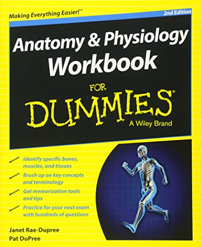 Cover of Anatomy and Physiology Workbook For Dummies by Rae-Dupree, Janet, paperback Book