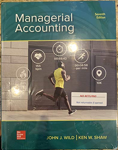 Cover of Managerial Accounting by Wild, John J., Hardcover Book