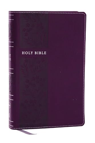 NKJV Personal Size Large Print Bible with 43,000 Cross References, Purple Leathersoft, Red Letter, Comfort Print (Thumb Indexed)