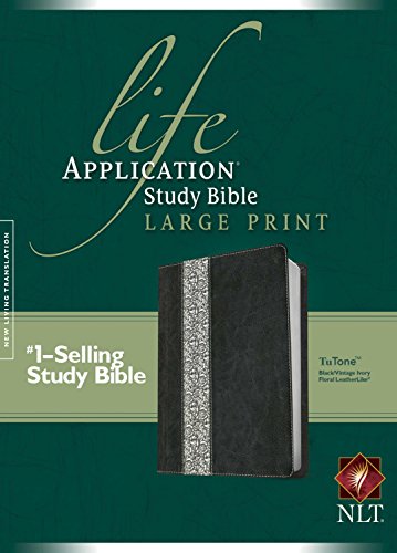 NLT Life Application Study Bible, Second Edition, Large Print, Floral TuTone (Red Letter, LeatherLike, Black/Vintage Ivory Floral)