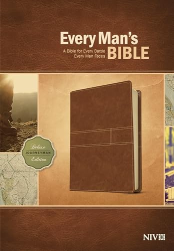 Every Man's Bible NIV, Deluxe Journeyman Edition (LeatherLike, Tan) – Study Bible for Men with Study Notes, Book Introductions, and 44 Charts