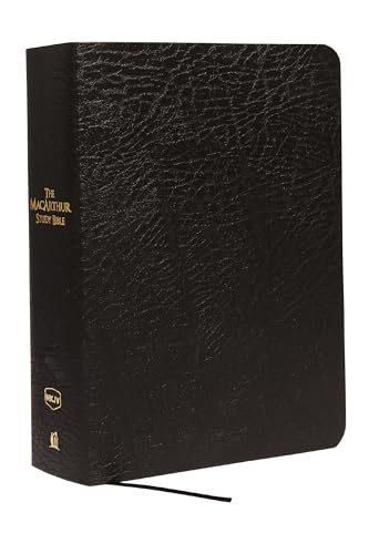 NKJV, The MacArthur Study Bible, Large Print, Bonded Leather, Black, Thumb Indexed: Holy Bible, New King James Version