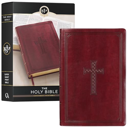 KJV Holy Bible, Super Giant Print Faux Leather Red Letter Edition - Thumb Index & Ribbon Marker, King James Version, Burgundy (KJV Super Giant Print Editions)