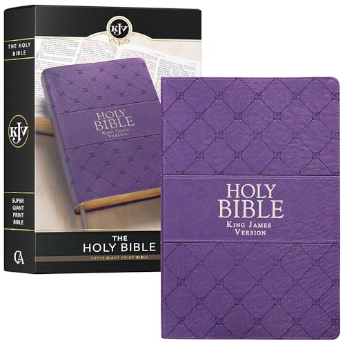 KJV Holy Bible, Super Giant Print Faux Leather Red Letter Edition - Ribbon Marker, King James Version, Purple (KJV Super Giant Print Bible)