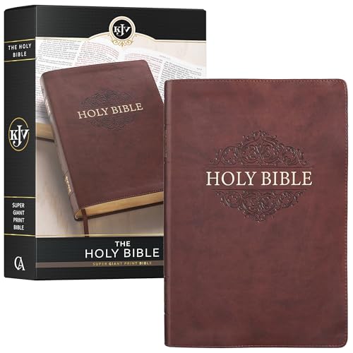 KJV Holy Bible, Super Giant Print Faux Leather Red Letter Edition - Ribbon Marker, King James Version, Chestnut Brown (KJV Super Giant Print Editions)