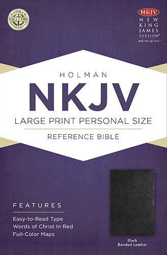 NKJV Large Print Personal Size Reference Bible, Black Bonded Leather