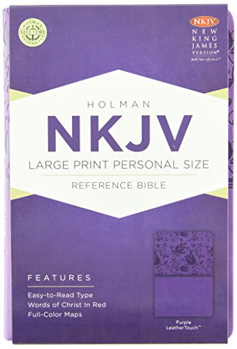 NKJV Large Print Personal Size Reference Bible, Purple LeatherTouch