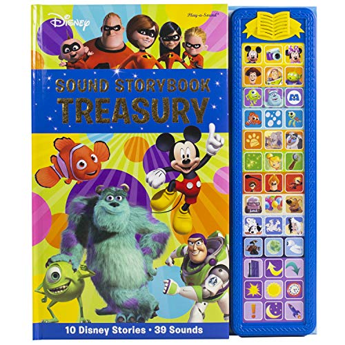 Disney Mickey Mouse, Minnie, Toy Story, and More! - Sound Storybook Treasury Board Book 39-Button Sound Book - PI Kids