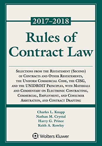 Rules of Contract Law, 2017-2018 Statutory Supplement