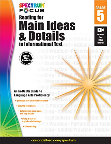 Spectrum - Reading for Main Ideas and Details in Informational Text, Grade 5 (Spectrum Focus)
