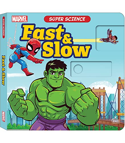 Disney Learning Super Science Fast and Slow Board Book―PreK-Kindergarten The Hulk and Falcon Kids Marvel Activity Book With Interactive Sliders (12 pgs)