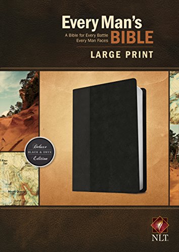 Every Man's Bible: New Living Translation, Large Print, TuTone (LeatherLike, Black/Onyx) – Study Bible for Men with Study Notes, Book Introductions, and 44 Charts