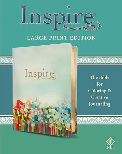 Inspire Bible Large Print NLT (LeatherLike, Floral Fields with Gold): The Bible for Coloring & Creative Journaling