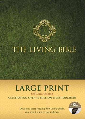 The Living Bible Large Print Red Letter Edition (Hardcover, Green, Indexed)