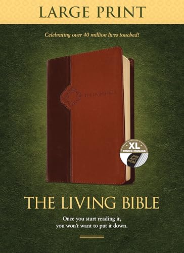 The Living Bible Large Print Edition, TuTone (LeatherLike, Brown/Tan, Indexed)