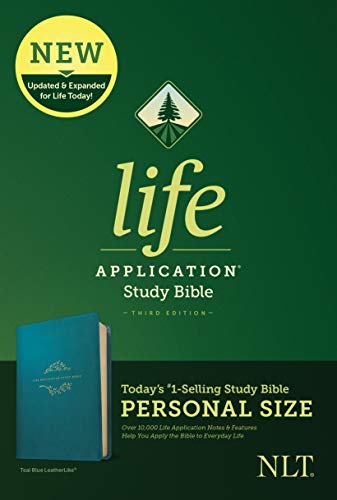 Tyndale NLT Life Application Study Bible, Third Edition, Personal Size (LeatherLike, Teal Blue) – New Living Translation Bible, Personal Sized Study Bible to Carry with you Every Day