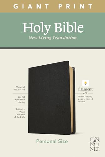 NLT Personal Size Giant Print Bible, Filament Enabled (Genuine Leather, Black, Red Letter): Includes Free Access to the Filament Bible App Delivering Study Notes, Devotionals, Worship Music, and Video