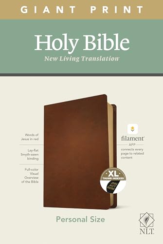 NLT Personal Size Giant Print Bible, Filament Enabled (Genuine Leather, Brown, Indexed, Red Letter): Includes Free Access to the Filament Bible App ... Notes, Devotionals, Worship Music, and Video