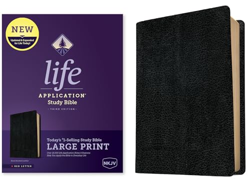 NKJV Life Application Study Bible, Third Edition, Large Print (Bonded Leather, Black, Red Letter)