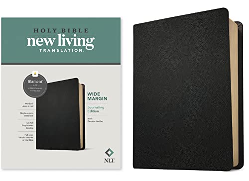 NLT Wide Margin Bible, Filament Enabled (Genuine Leather, Black, Red Letter)