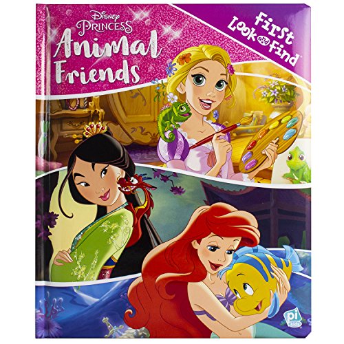 Disney Princess Rapunzel, Mulan, Ariel, and More! - Animal Friends First Look and Find Activity Book - PI Kids