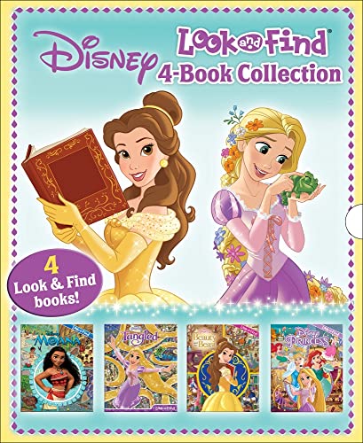 Disney Princess and Moana 4-Book Look and Find Collection with Slipcase PI Kids