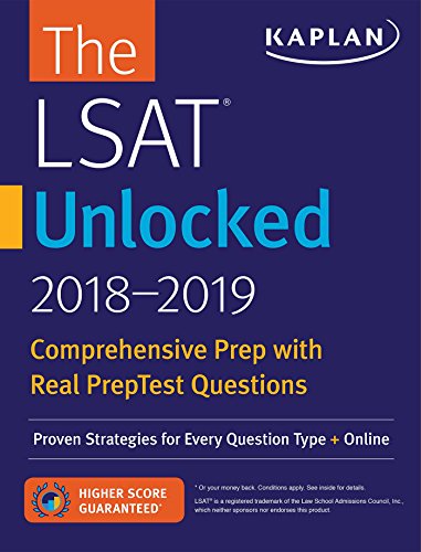 Cover of LSAT Unlocked 2018-2019: Proven Strategies For Every Question Type + Online (Kaplan Test Prep) by Kaplan Test Prep, paperback Book