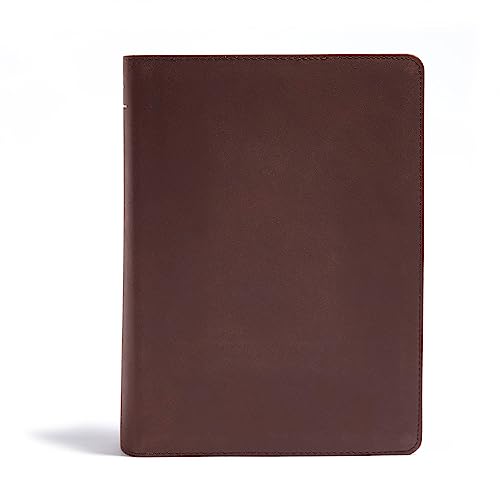 CSB He Reads Truth Bible, Brown Genuine Leather Indexed, Black Letter, Wide Margins, Journaling Space, Illustrations, Reading Plans, Single-Column, Easy-to-Read Bible Serif Type