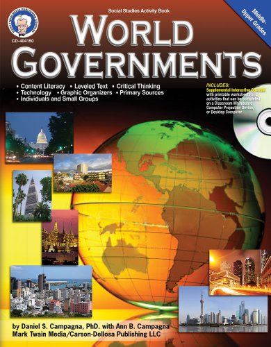 World Governments, Grades 6 - 12 (Social Studies Activity Book; Middle Upper Grades)
