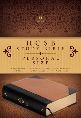 HCSB Study Bible Personal Size, Black/Tan LeatherTouch Portfolio