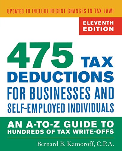 475 Tax Deductions for Businesses and Self-Employed Individuals: An A-to-Z Guide to Hundreds of Tax Write-Offs