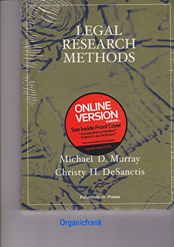 Cover of Legal Research Methods (Interactive Casebook Series) by Murray, Michael, hardcover Book
