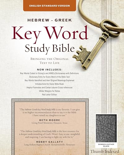 The Hebrew-Greek Key Word Study Bible: ESV Edition, Black Bonded Leather Indexed (Key Word Study Bibles)