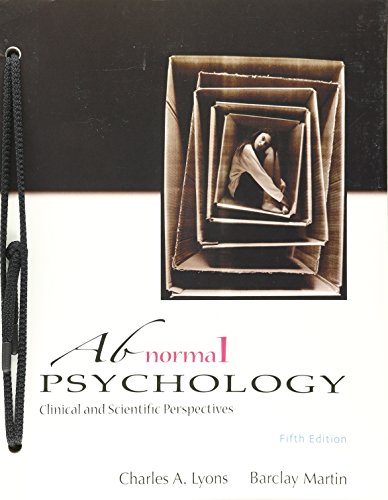 Abnormal Psychology Clinical and Scientific Perspectives 5th Ed
