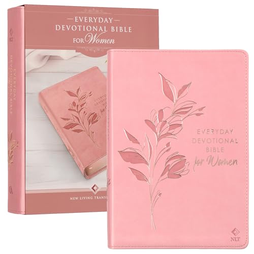 NLT Holy Bible Everyday Devotional Bible for Women New Living Translation, Vegan Leather, Pink, Flexible Daily Bible Reading Plan Options (NLT Womens Devo Editions)