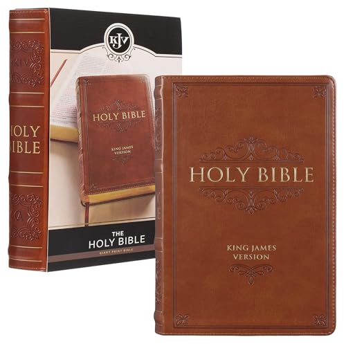 KJV Holy Bible, Giant Print Standard Size Faux Leather Red Letter Edition - Ribbon Marker, King James Version, Saddle Tan (KJV Standard GP Editions)