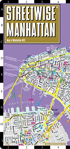 Streetwise Manhattan Map - Laminated City Street Map of Manhattan, New York - Folding pocket size travel map with subway map, bus map